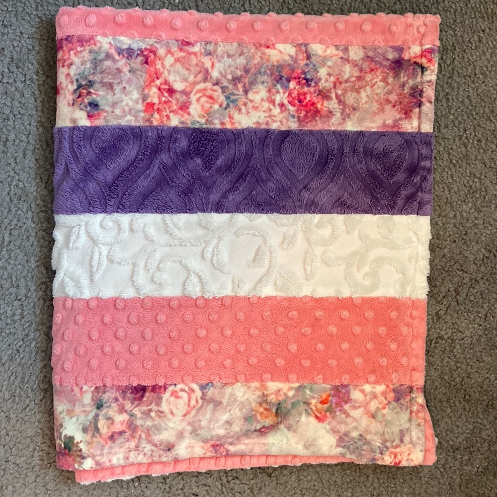 Baby girls handmade minky blanket